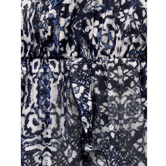 Zara Blue Ruffle Batik Printed Mini Dress - Picture 7 of 9
